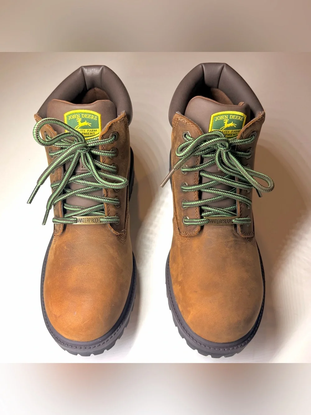 John Deere Men's Sergeants - Dozer Brown Leather Work Boots Size- 8.5
